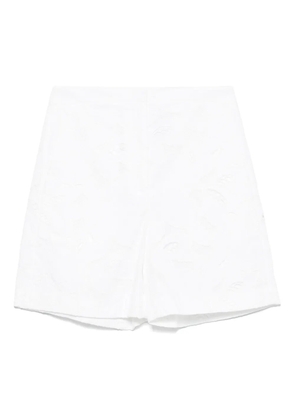 BOSS floral-lace shorts - White