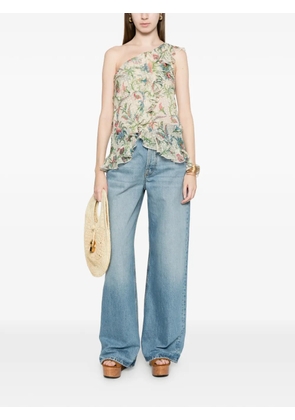 ETRO ruffled floral top - Neutrals