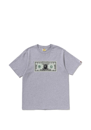 A BATHING APE® dollar-print T-shirt - Grey