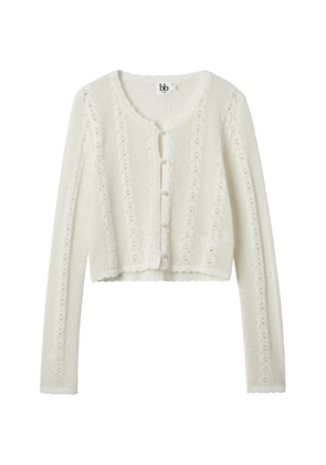 b+ab openwork long-sleeve cardigan - Neutrals