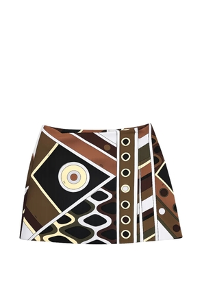 PUCCI geometric cutout skirt - Brown