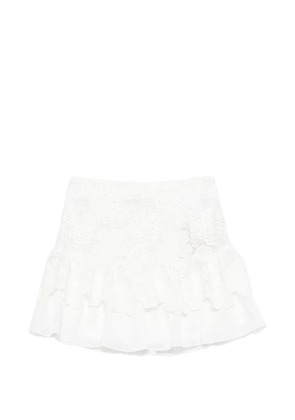 SANDRO floral ruffled mini skirt - White
