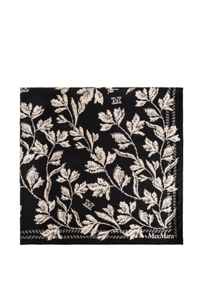 Max Mara leaf-print scarf - Black