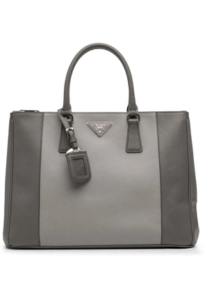 Prada Pre-Owned 2010-2026 Large Bicolor Saffiano Lux Galleria Double Zip satchel - Grey