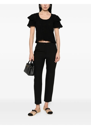 TWINSET ruffled-trim T-shirt - Black