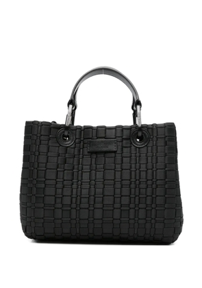 Emporio Armani woven top handle tote bag - Black