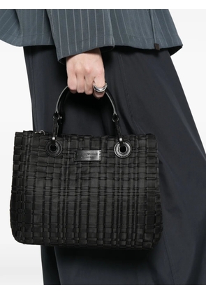 Emporio Armani woven top handle tote bag - Black