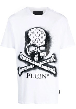 Philipp Plein skull-print rhinestone T-shirt - White