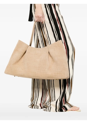 Elleme Dimple crocodile-effect tote bag - Neutrals