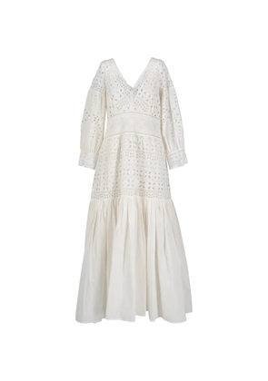 Ermanno Scervino Vintage broderie anglaise V-neck maxi dress - White