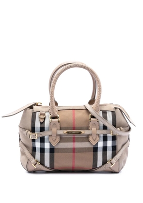 Burberry Pre-Owned 2000-2017 Small House Check Canvas Bridle Gladstone satchel - Brown