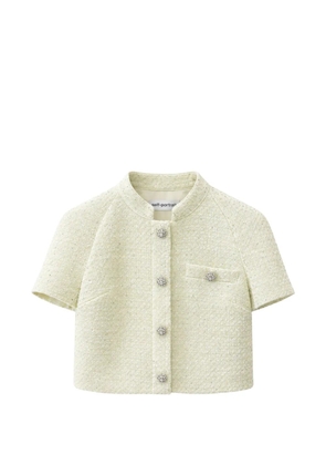 Self-Portrait boucle top - White