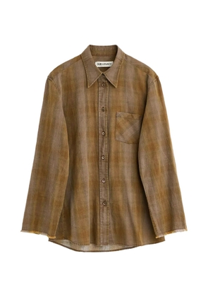 OUR LEGACY frayed collared shirt - Brown