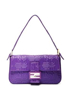 Fendi Pre-Owned 2019 Mamma Baguette embossed-logo shoulder bag - Purple