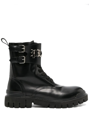 Philipp Plein Gothic Plein leather ankle boots - Black