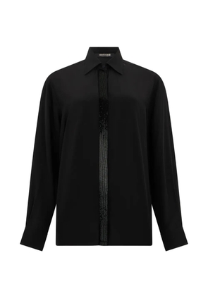 Roberto Cavalli embellished-stripe shirt - Black