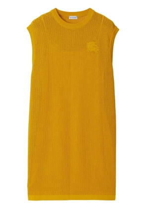 Burberry EKD-embroidered mesh dress - Yellow