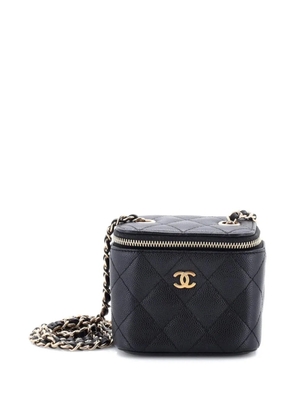 CHANEL Pre-Owned Classic Vanity Case with Chain Quilted Caviar Mini pouch - Black