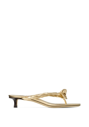 Jimmy Choo twisted bow mules - Gold