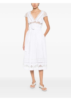 Ermanno Scervino lace-details V-neck midi dress - White
