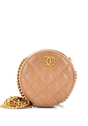 CHANEL Pre-Owned All Slide Long Round Clutch with Chain Quilted Lambskin crossbody bag - Neutrals