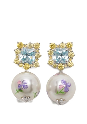 YVMIN floral-print earrings - Silver