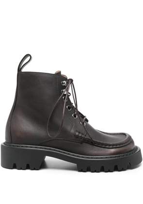 LOEWE lace-up zip-fastening boots - Brown