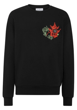 Philipp Plein logo-embellished long-sleeve sweatshirt - Black