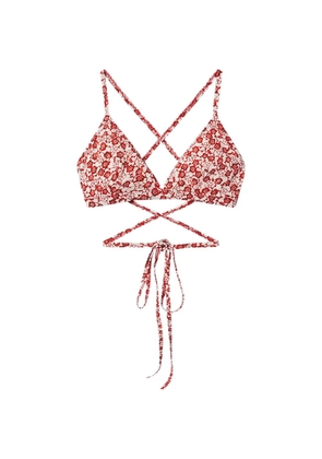 ISABEL MARANT Solange floral-print bikini top - Red