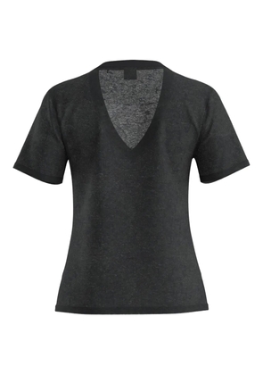 BOSS v-neck linen t-shirt - Black