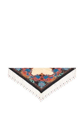 ETRO fringing silk scarf - Black
