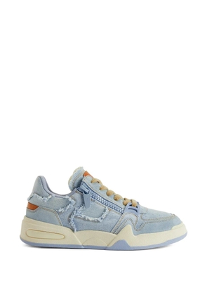 Giuseppe Zanotti frayed zip-up trainers - Blue