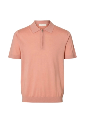 SELECTED half zip polo shirt - Pink