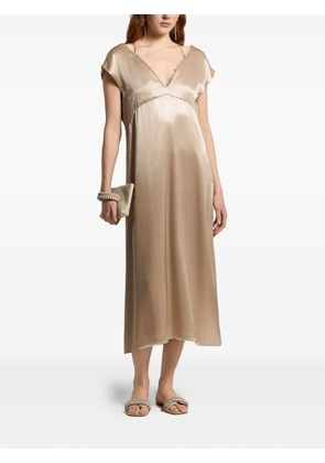 Peserico V-neck midi dress - Neutrals