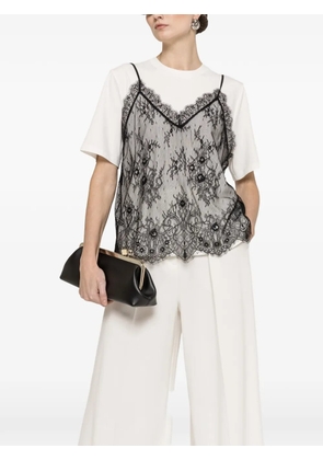 NISSA lace-panel T-shirt - White