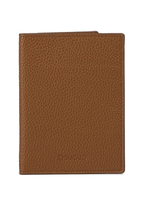 Doucal's tumbled leather passport holder - Brown