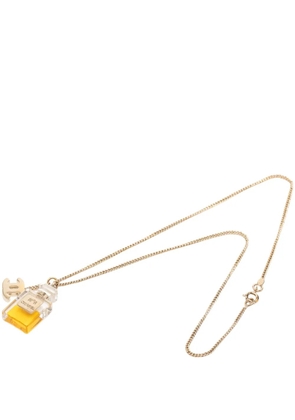 CHANEL Pre-Owned 2004 Gold Plated No 5 Perfume Bottle and CC Pendant Necklace costume necklace