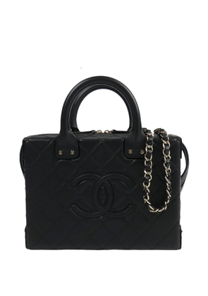 CHANEL Pre-Owned 2021-2025 Medium Quilted Calfskin Studded Square Vanity Case satchel - Black