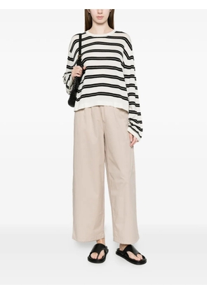 Soft Goat striped long-sleeve sweater - White