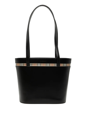 Burberry Pre-Owned 2000-2017 House Check Trimmed Leather tote bag - Black