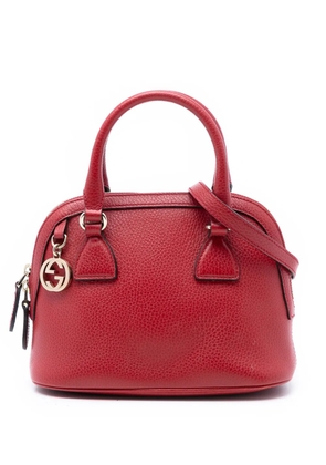 Gucci Pre-Owned 2016-2026 Mini Leather GG Charm Dome satchel - Red