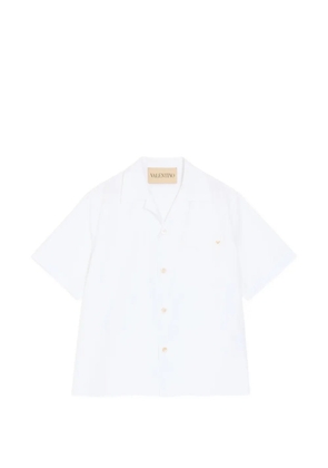 Valentino Garavani bowling shirt in cotton poplin with Vgold - White