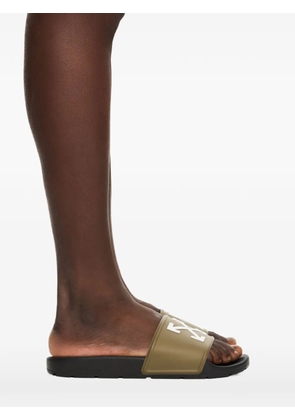 Off-White logo-detail slides - Green