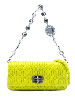 Miu Miu Pre-Owned 2010-2025 Matelasse Nappa Crystal Chain satchel - Yellow