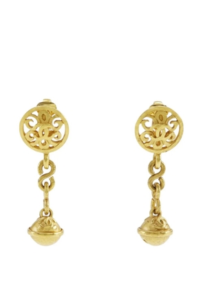 CHANEL Pre-Owned 1995 CC Gold Plated Bell Drop Clip On Earrings costume earrings
