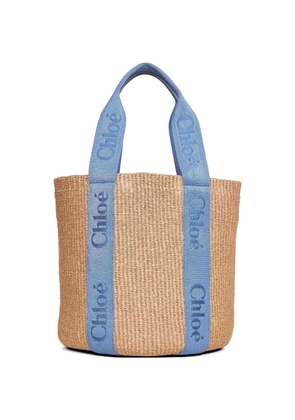 Chloé large Woody tote bag - Blue