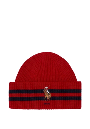 Polo Ralph Lauren striped beanie hat - Red
