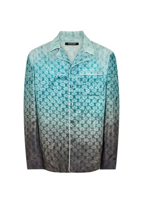 Roberto Cavalli monogram-pattern silk shirt - Blue