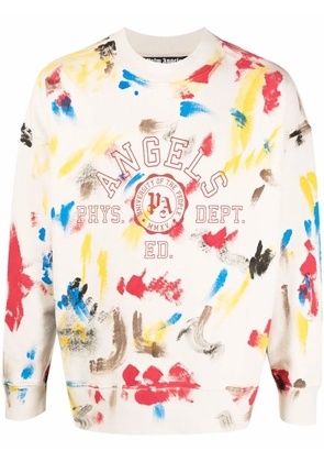 Palm Angels painted college sweatshirt - Neutrals