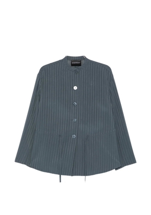 Emporio Armani pinstripe button-UP jacket - Blue